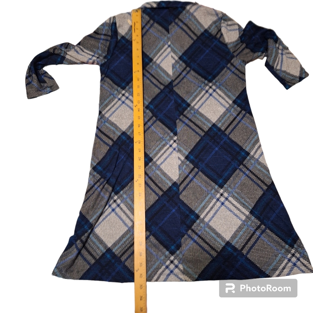 Chetta B Size S Blue Plaid Checkered  Dress/ Top   Zip Front - Picture 5 of 7